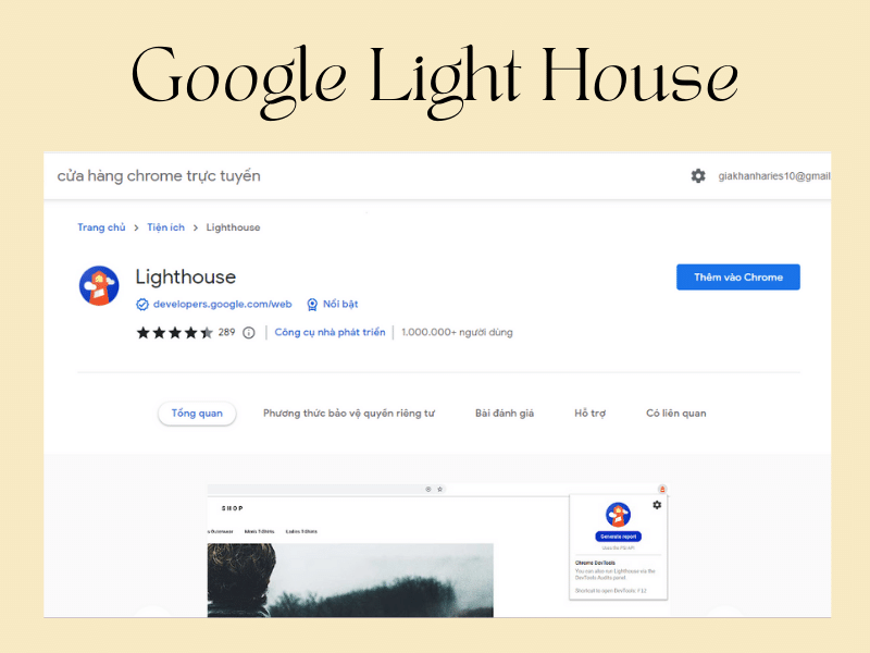 chấm điểm website - Google Light House
