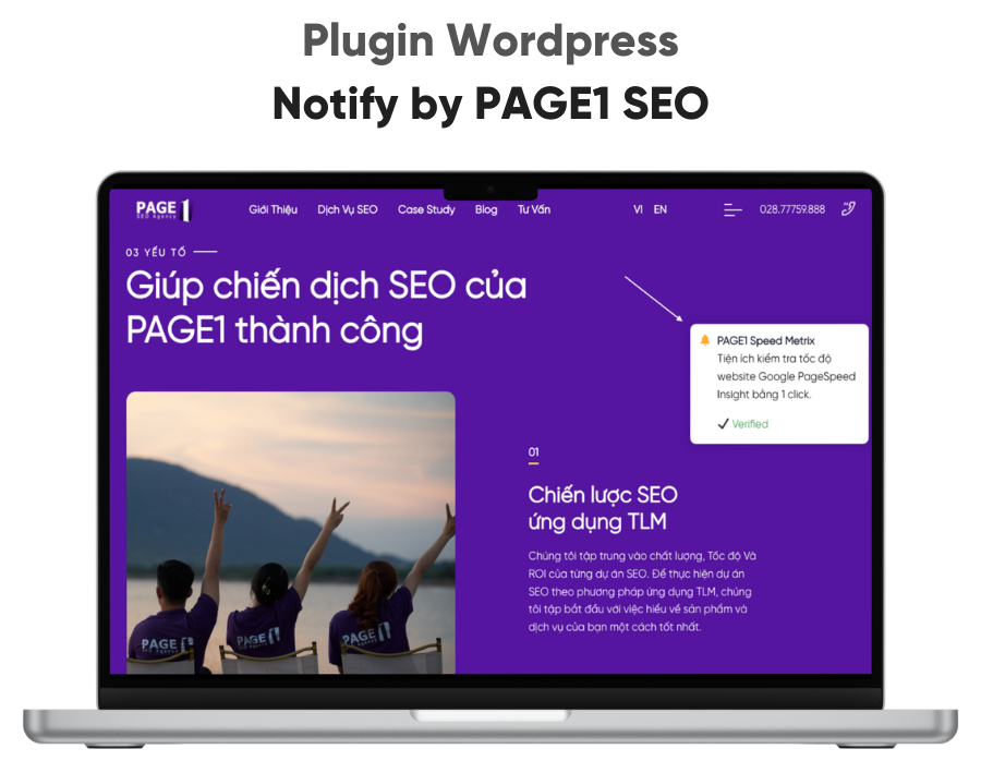 Plugin WordPress: Notify by PAGE1 SEO